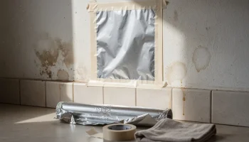 Papier aluminium op de muur om vocht op te sporen in 24–48 uur: zo doe je dat