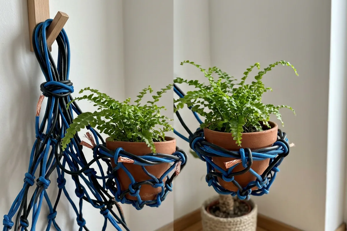 Kapotte elektriciteitskabels hergebruiken: Zo maak je van afval stijlvolle woonitems