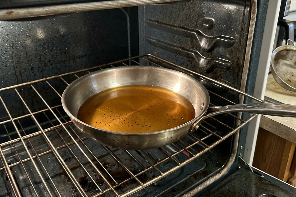 Mag je een pan met olie in de oven bewaren voor hergebruik? Dit is wat je echt moet weten